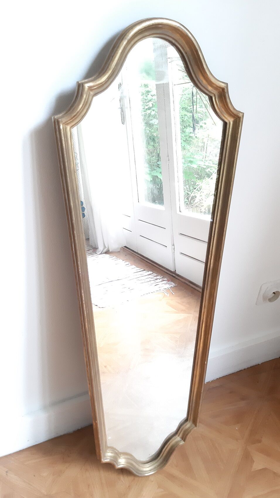 Long mirror gilded wood