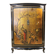 Vintage Chinese cabinet with gold leaf, flowers and peacock/ bohemian