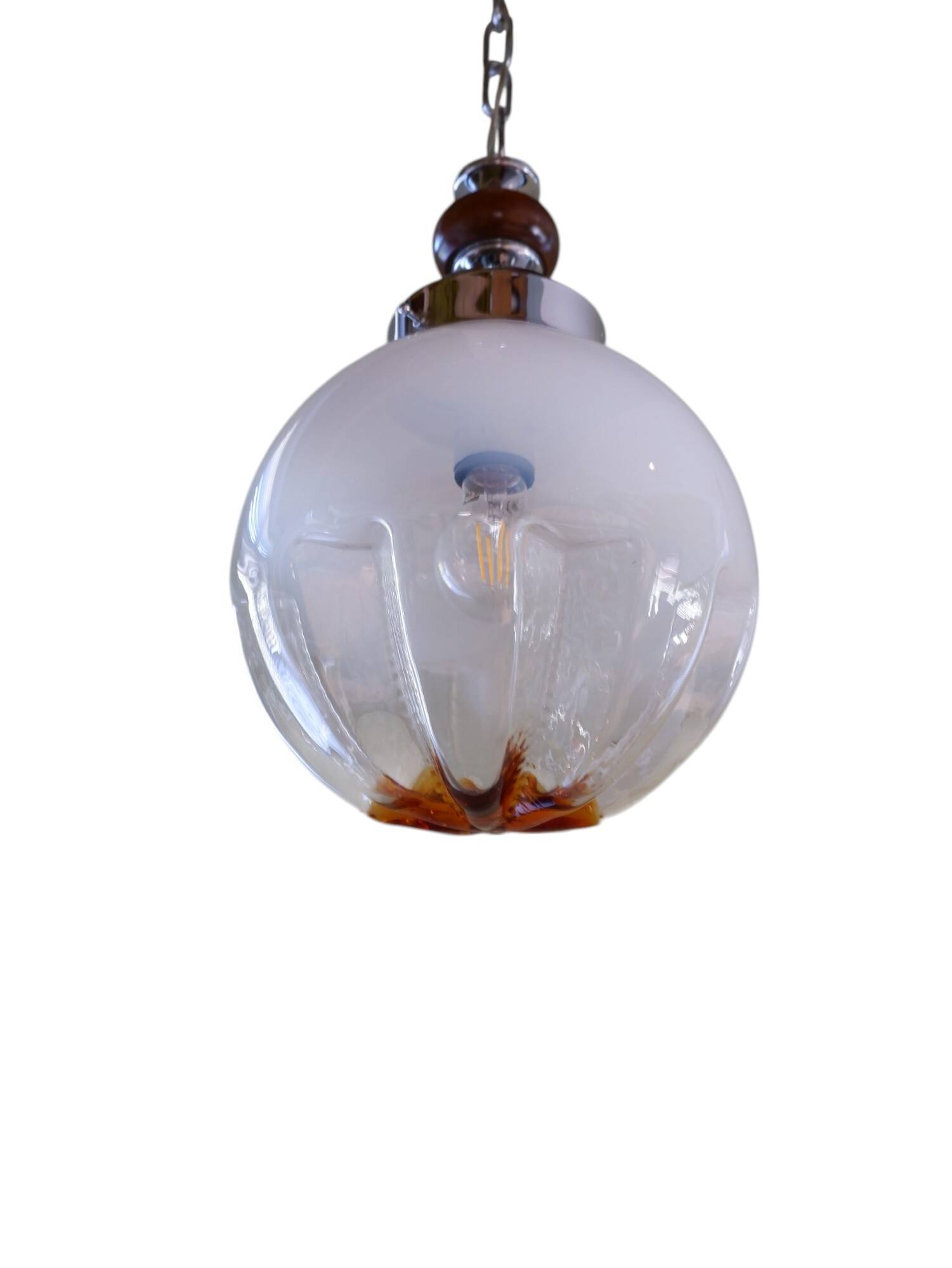 Murano glass hanging lamp by Mazzega, 1970s