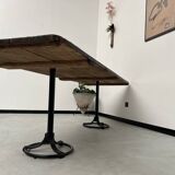 Grande table en bois ancienne esprit industriel