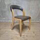 Vintage Curved-Back Dining Chair, Wood & Leatherette, Czechoslovakia, 1970s