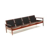 Rare vintage 4-seater rosewood Leolux sofa made in the 1960s