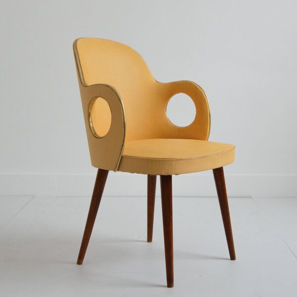 Chaise en vinyle jaune, 1960