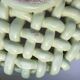 Light green woven ceramic basket Jérome Massier Vallauris