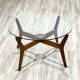 Table basse Lebus en teck et verre