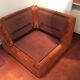 Canapé d'angle vintage modulable velour orange brûlé années 70