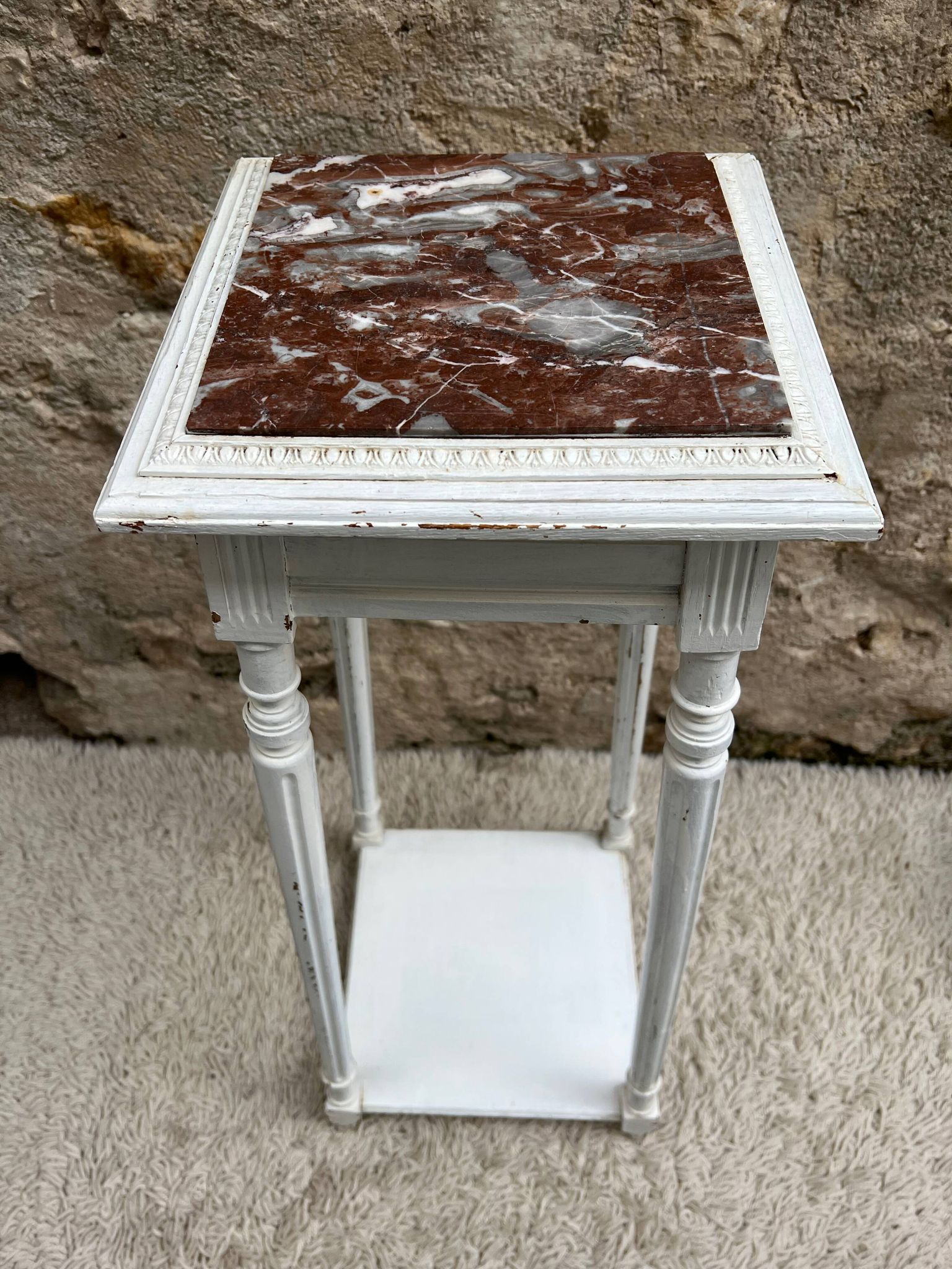 Sellette art déco bois et marbre