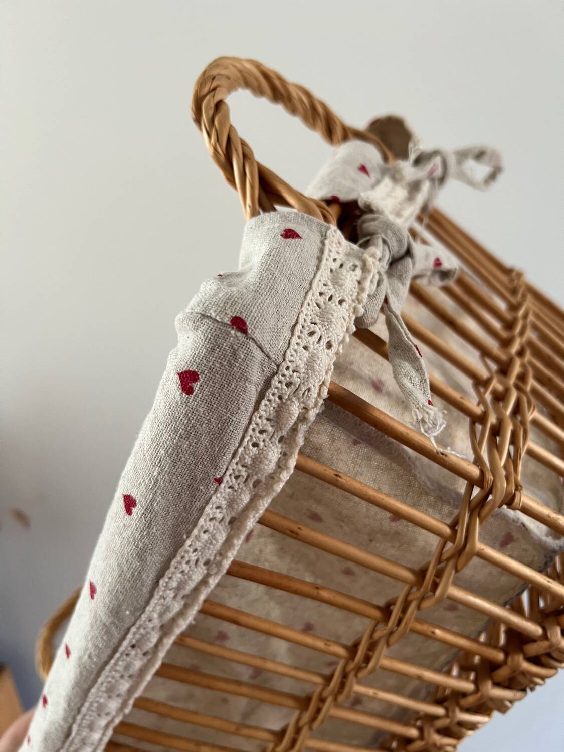 Rustic vintage wicker storage basket