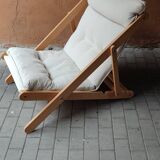 folding chair by Gilles Lundgren in canvas and pine