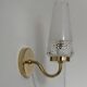 Pair of vintage wall lights in glass and brass, France, 1970.