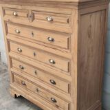 Old large elm chest of drawers with six drawers