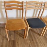 Set of 4 ribbed fabric chairs