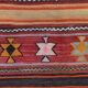 Medium Vintage Turkish Kilim Rug 110x97 cm Wool Kelim, Square