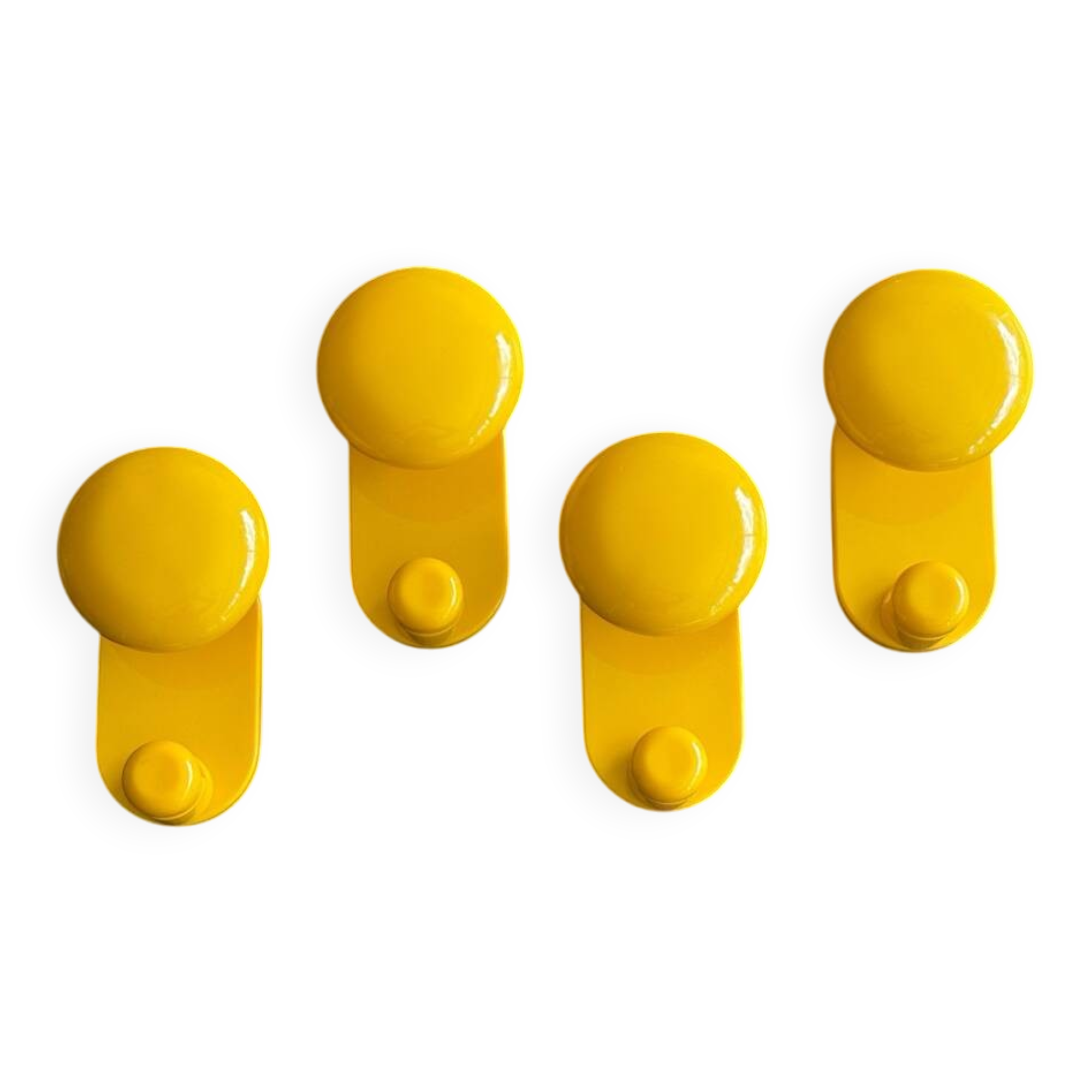 Yellow coat hooks by Carlo Bartoli, Italy 1970