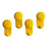 4 patères jaunes par Carlo Bartoli, Italie 1970