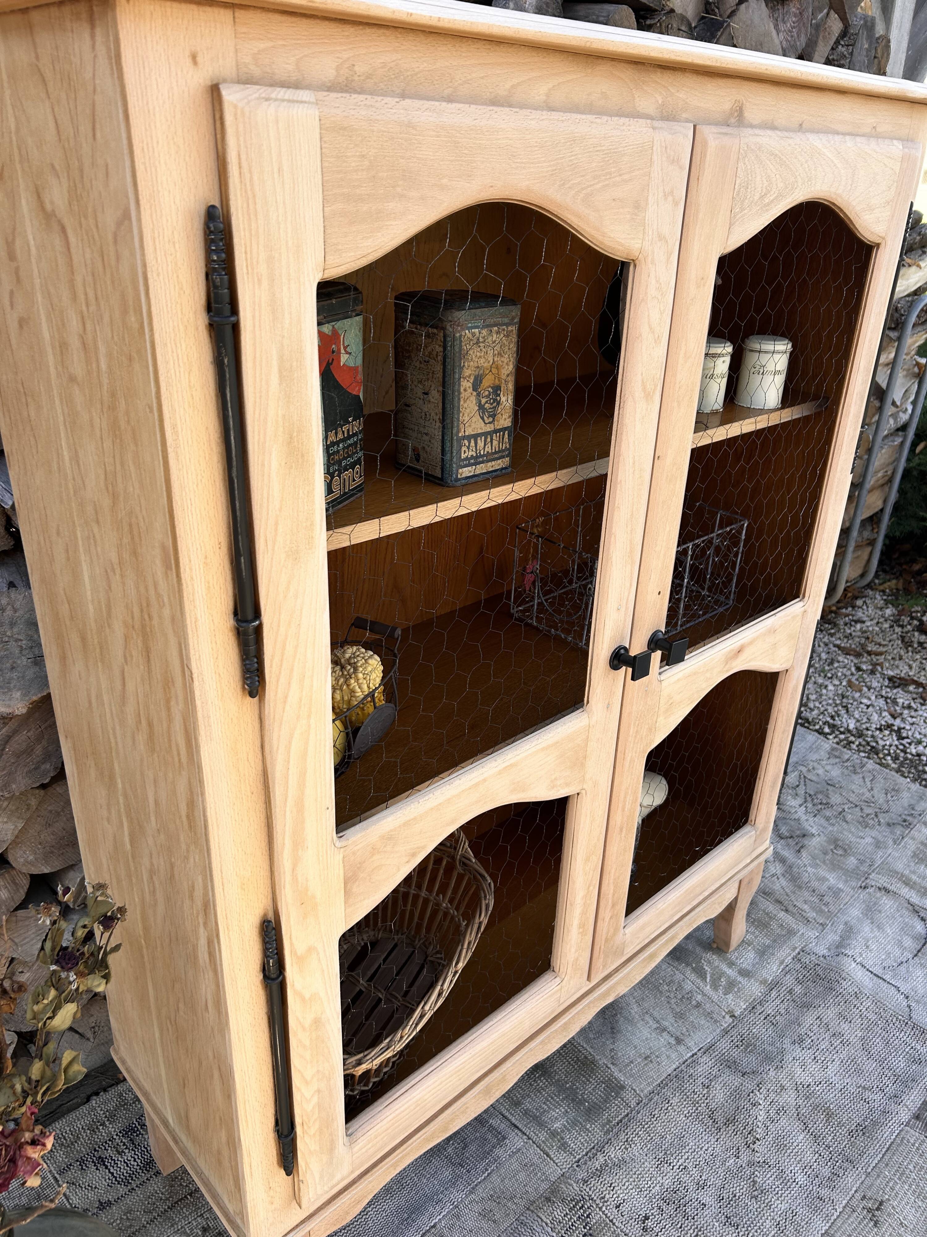 Refurbished solid wood display cabinet/sideboard