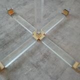 Dining table in lucite and Italian design glass for Metalarte from the 70s