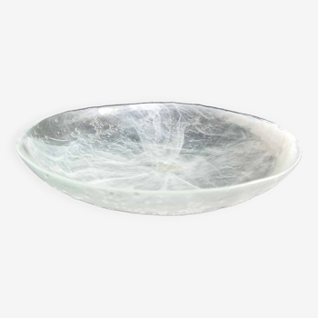 Large marbled glass fruit bowl