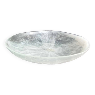 Large marbled glass fruit bowl