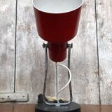 Ancienne Lampe Articulée 70’s Métal Rouge Noir & Chromé Vintage