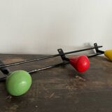 Vintage wooden ball wall coat rack