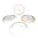 Onnaing Faïencerie set of 4 Coppelia plates with green floral decoration, iron earthenware