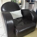 Genuine leather club chair