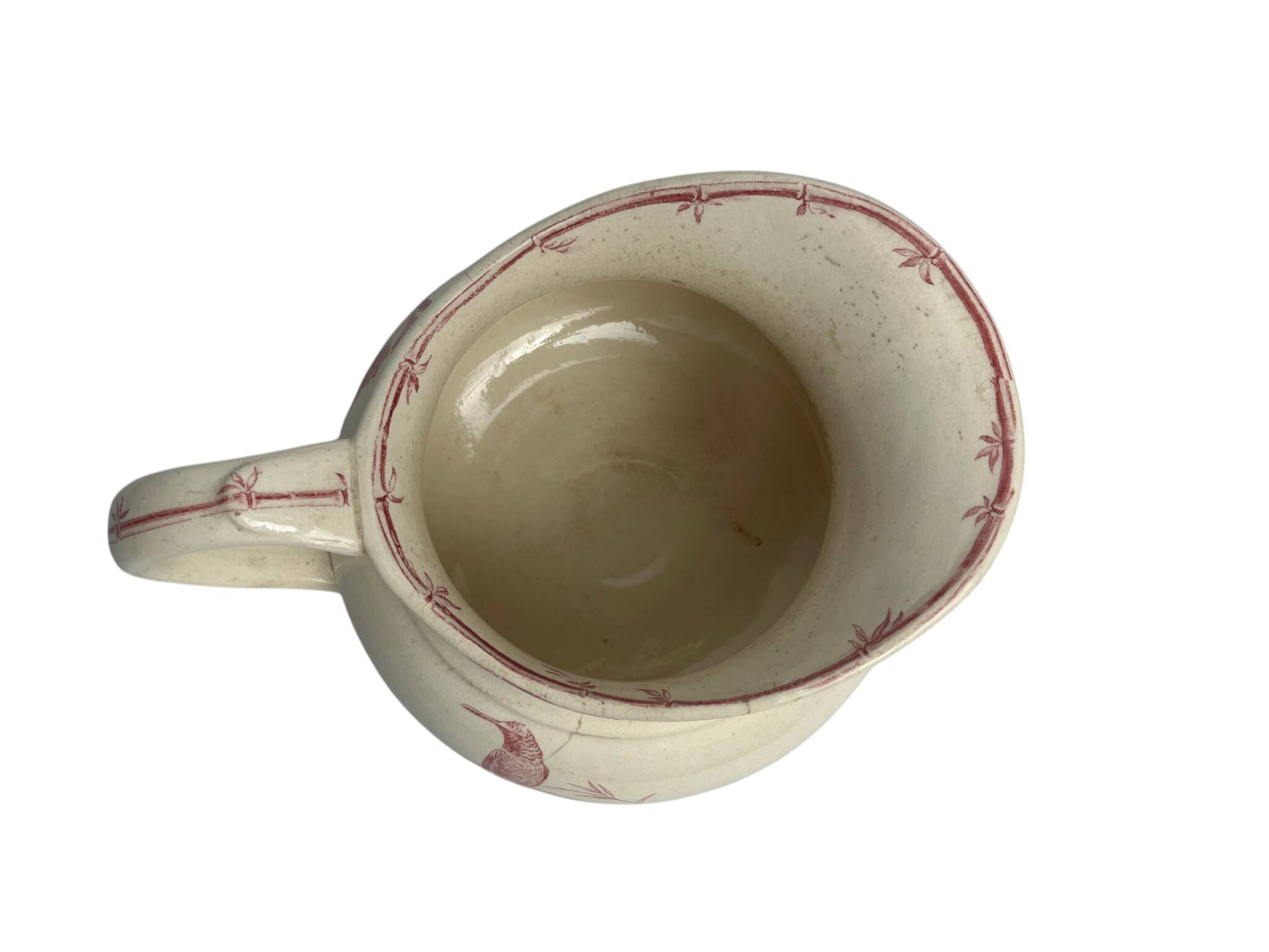 Gien, toilet jug with birds, early 20th century.