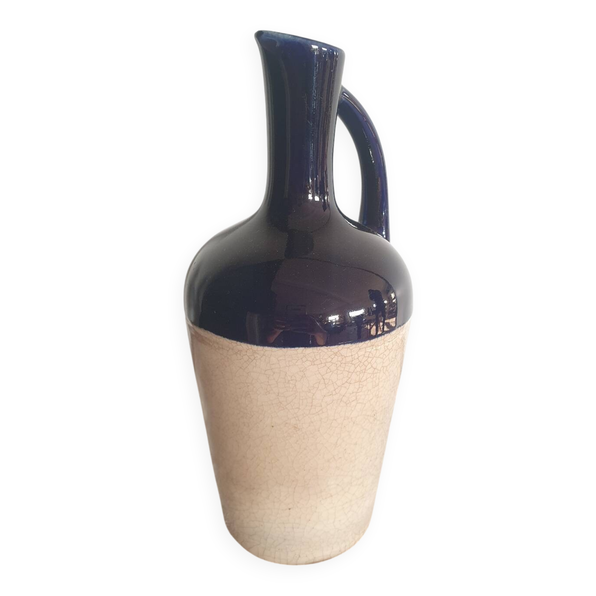 Pichet français en céramique/indigo par Dolphi