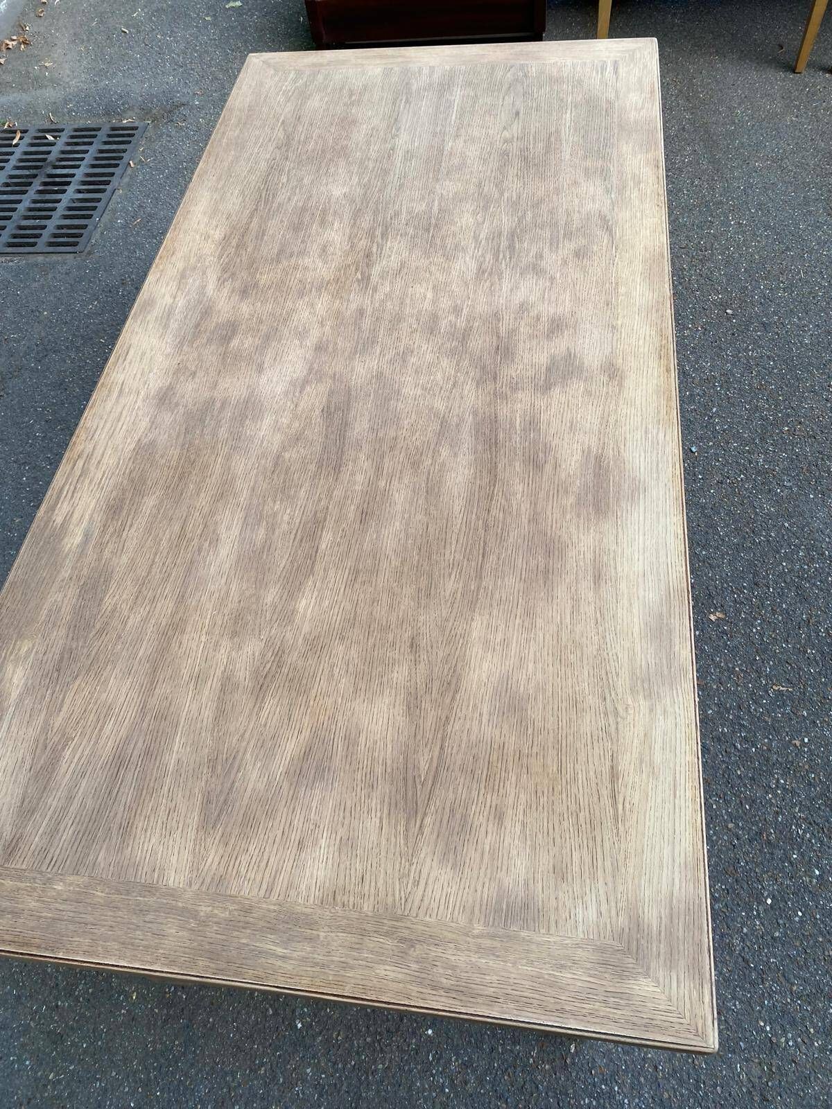 Renovated farmhouse dining table in raw wood from the 20th century 185cm