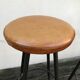Paire de tabourets de bar assise cuir vintage 1950-60
