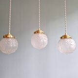 Art Deco satin glass pendant (2 available), 1920s-30s