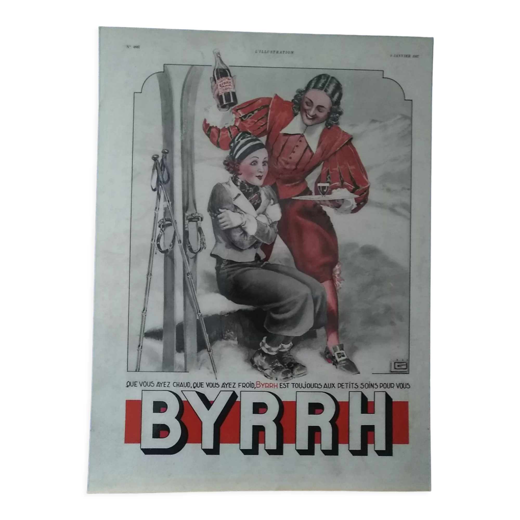 Publicité papier apéritif Byrrh issue d'une revue d'époque 1937