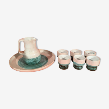 Ceramic pitcher and cups