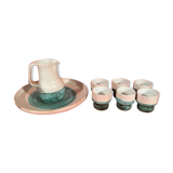 Ceramic pitcher and cups