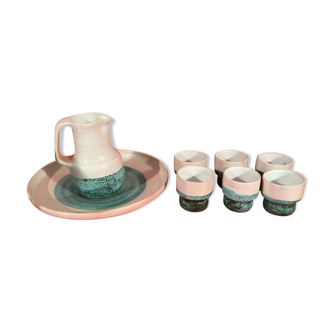 Ceramic pitcher and cups