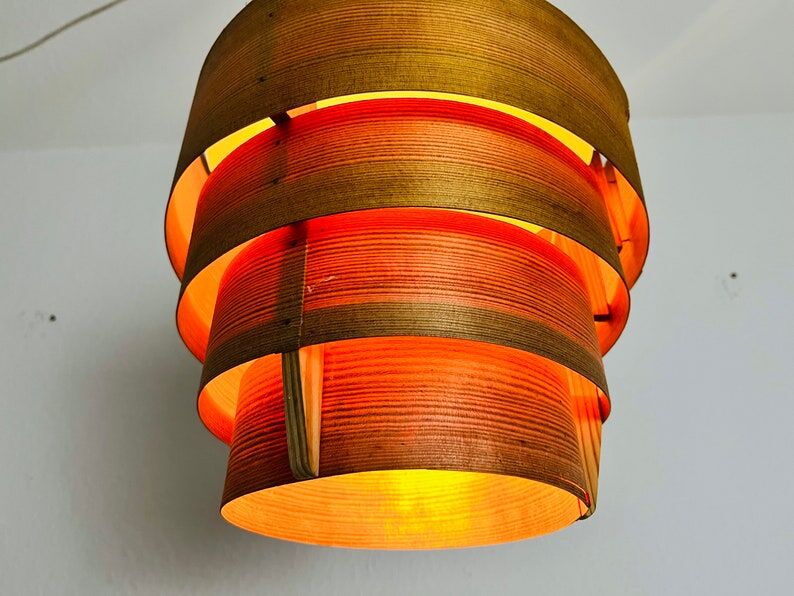 Wooden pendant lamp by Hans-Agne Jakobsson, Sweden, 1960s