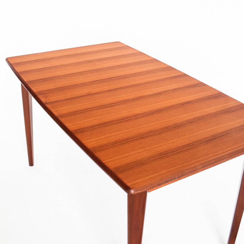 Vintage Scandinavian style table with central extension. Teak wood. France, 1960s