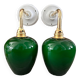 Paire d’appliques murales en opaline verte