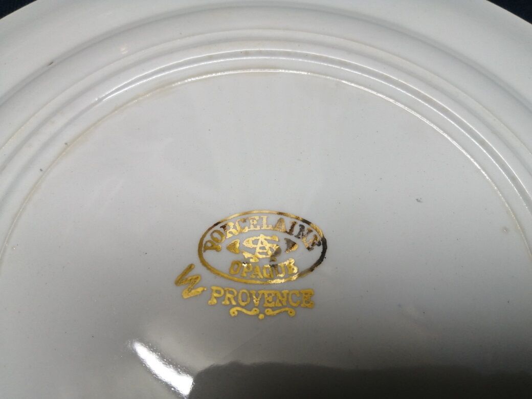 Porcelain plates Opaque Provence Dorure lot of 5