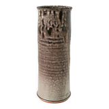 Large ceramic vase, Fat Lava, brown and white.