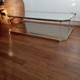 Table basse Italienne laiton et plexiglass 1970
