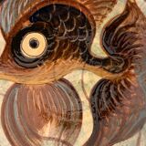 Glazed ceramic dish Puigdemont poisson, 1960