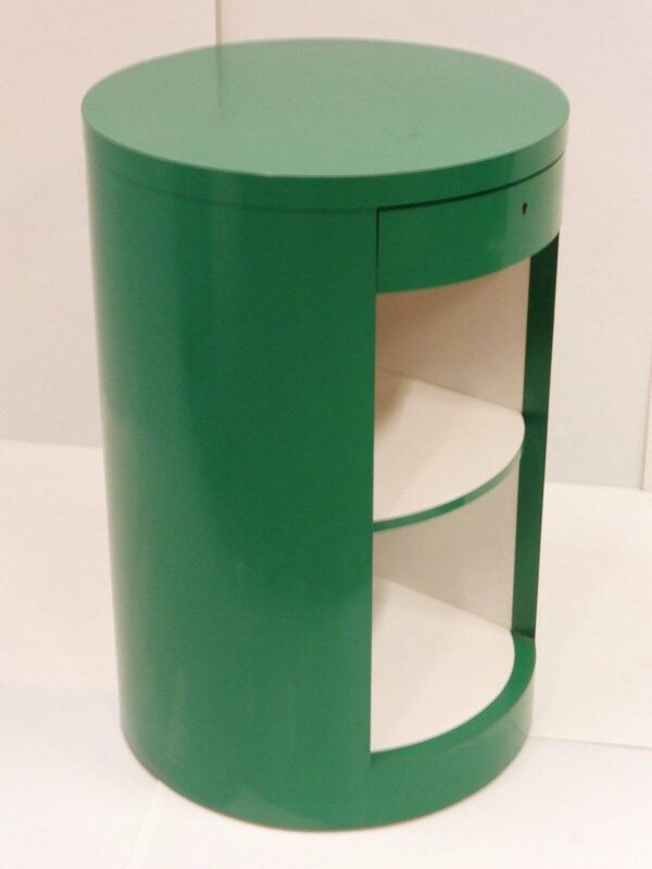 Comptoir cylindre Formica vert pomme Pop Space Age vintage 1970