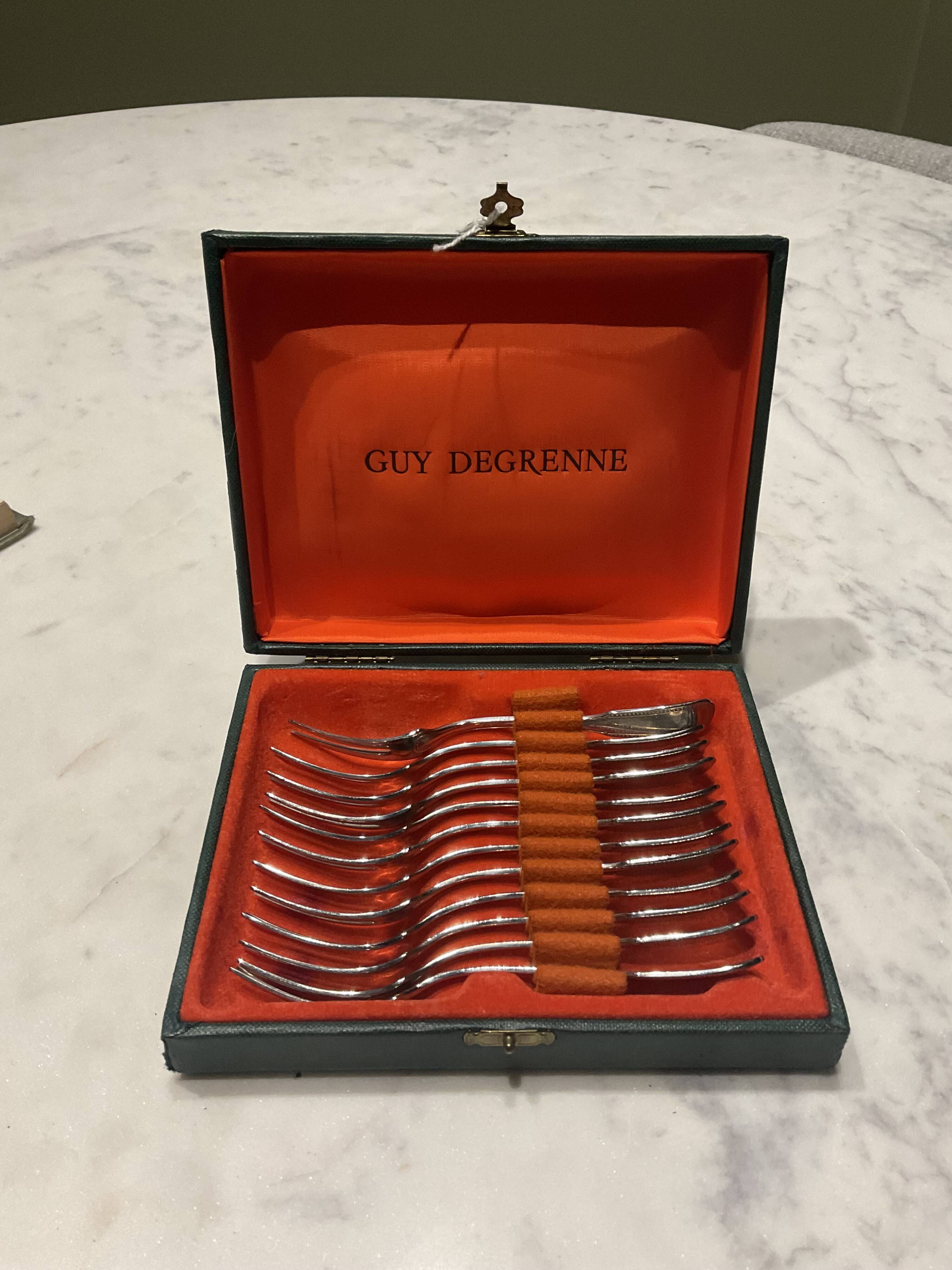 Set of 12 snail forks. Guy Degrenne