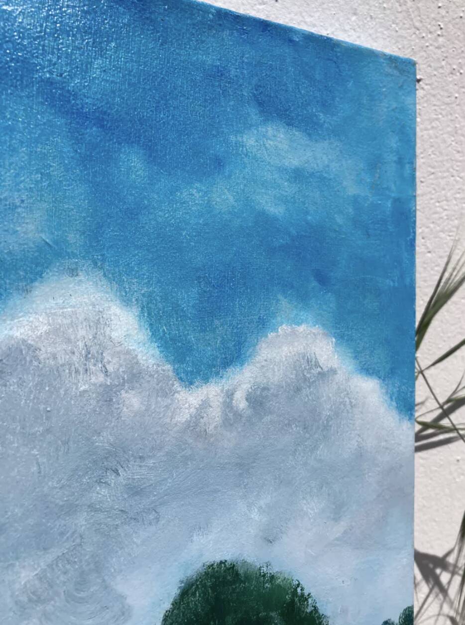 Old landscape painting / oil on canvas