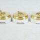 3 Old Porcelain switches and vintage industrial brass