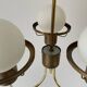 Suspended lamp with 3 glass balls and brass frame, Germany, 1960s