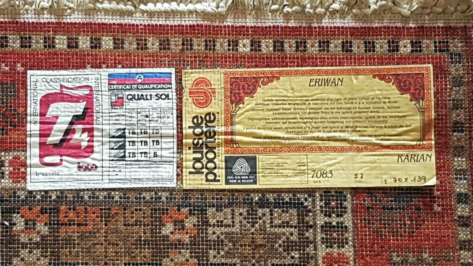 Louis de Poortere Size 70 x 139 pure wool prayer mat