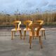 Vintage dining set - blond oak 1970s - extendable table and 4 chairs